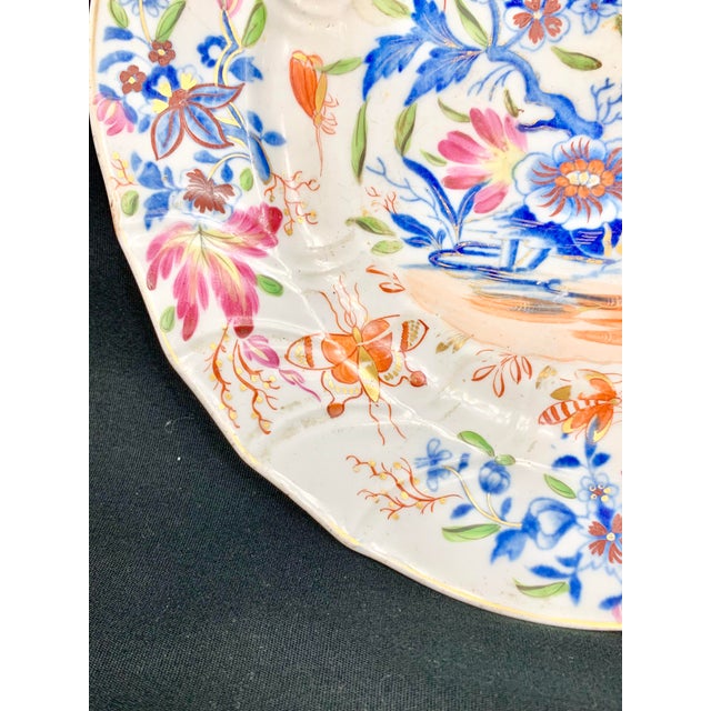 White Antique Hand Painted Floral Decorative Plate For Sale - Image 8 of 13