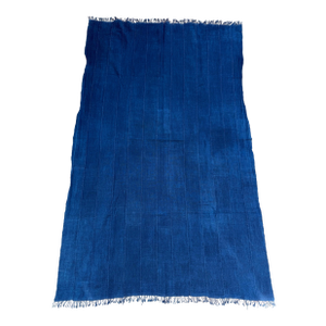 Vintage African Indigo Denim Mossi Mudcloth 65” L X 41” W Textile | No. 110