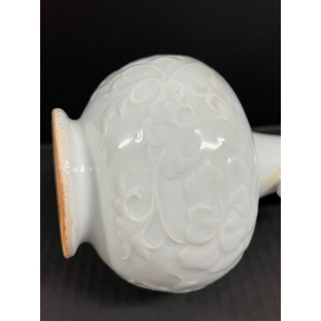 Late 20th Century Chinese Art Antique White Glazed Porcelain Qingbai Vase For Sale - Image 9 of 11