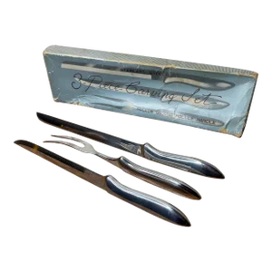 Mid Century Modern Carving Set- Set of Three