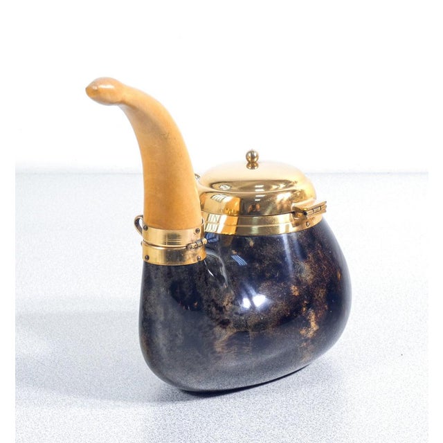 Metal Tobacco Pipe by Aldo Tura for Macabò, 1940s For Sale - Image 7 of 18