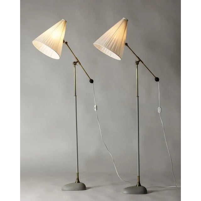 Gray Floor Lamps by Einar Bäckström, 1950s, Set of 2 For Sale - Image 8 of 11