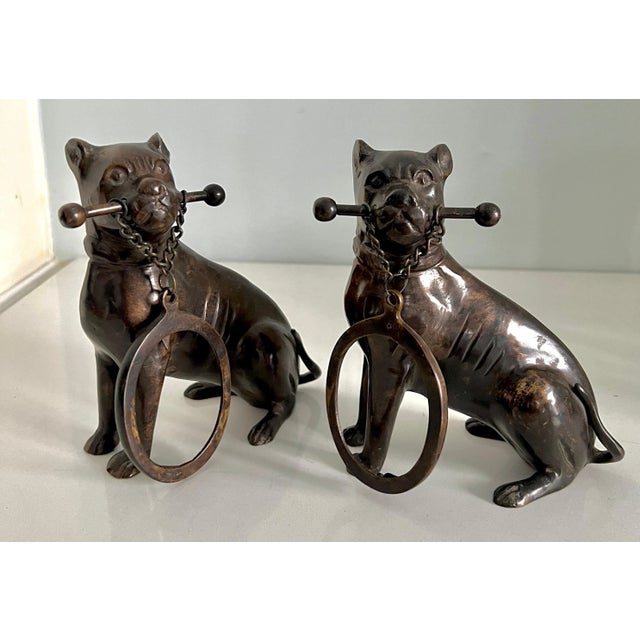 Bronze Mid 20th Century Bronze Boxer Dog Holding an Oval Picture Frame Bookends - A Pair For Sale - Image 8 of 10
