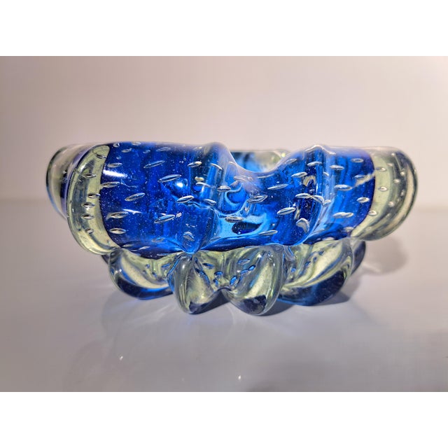 Glass Bullicante Murano Glass Ashtray from Manifattura Di Murano, 1970s For Sale - Image 7 of 7
