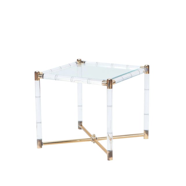 Plastic Mid Century Style Lucite Table For Sale - Image 7 of 7