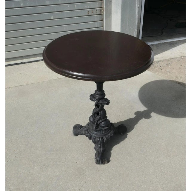 Cast Iron and Oak Pub Table, Garden Table, 1 of 3 This lovely table stands on a heavy iron 3 footed base, decorated with...