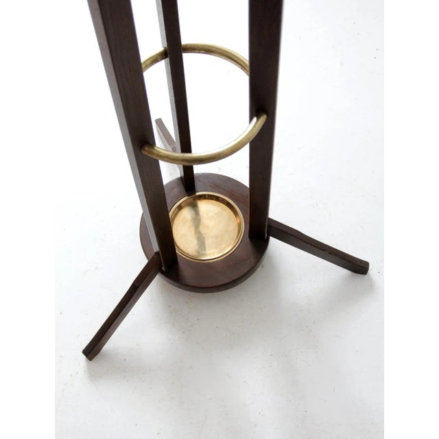 Brown Mid-Century Hall Tree With Umbrella Holder For Sale - Image 8 of 10