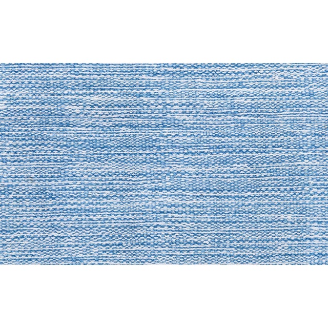 Doris Leslie Blau Indian Dhurrie Vintage Light Blue Flatweave Cotton Carpet For Sale - Image 9 of 10