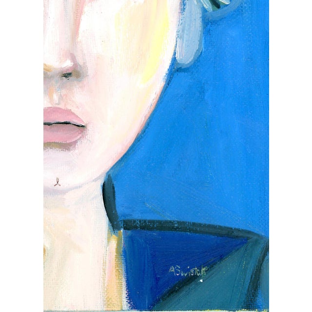 A modern abstract portrait painting of a young lady with a touches of cubism. This is one painting from a series inspired...