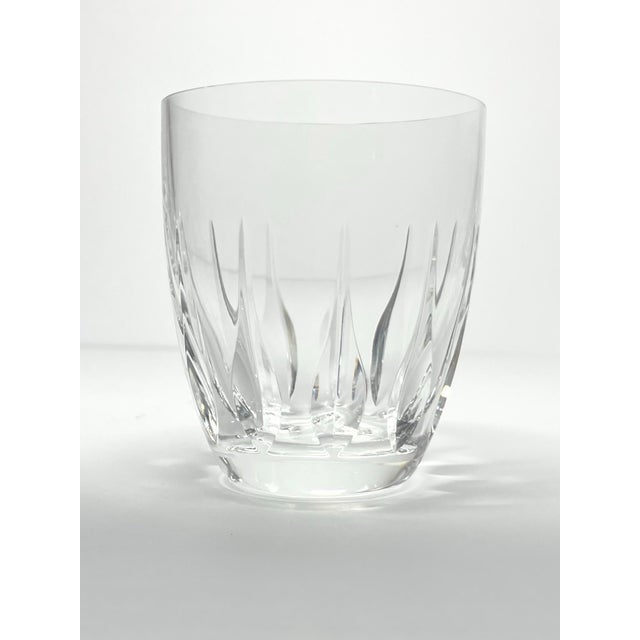 1960s Vintage 7 Crystal Cocktail Old Fashioned Tumbler Glasses, Flame Cut For Sale - Image 4 of 8