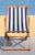 Foldable Sling Chair in Natural & Navy & White - a Pair For Sale - Image 9 of 11
