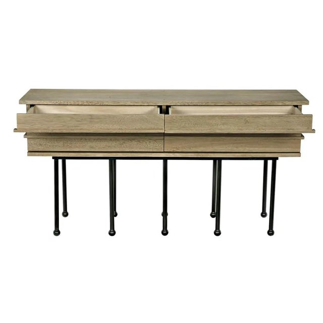 Mid-Century Modern Oliver Console, Washed Walnut For Sale - Image 3 of 5