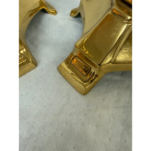 Metal Brass Candlestick Table Lamps, Pair For Sale - Image 7 of 12