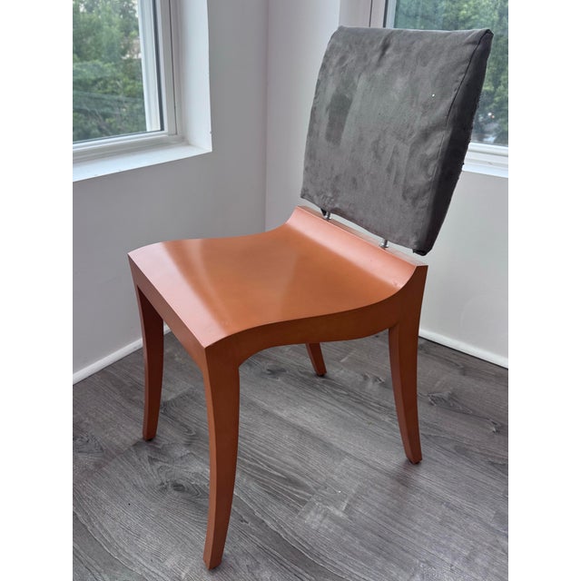 "Finn" dining chairs designed by Thibaut Desombre for Ligne Roset, circa 1990. Beautifully curved lines paired with a...