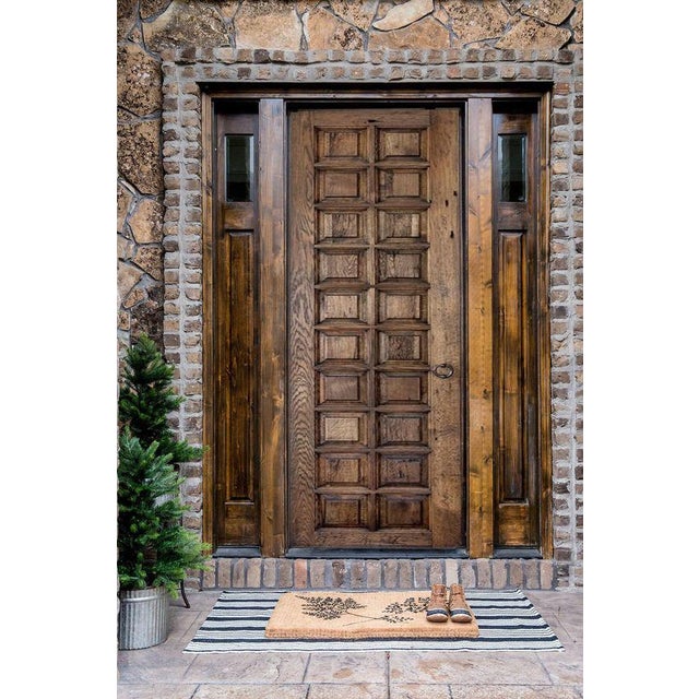 Spanish Revival Reclaimed Wood Door – Raised Panel Grid Design For Sale - Image 4 of 10