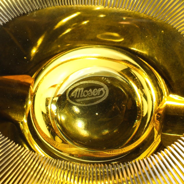 Mid-Century Modernist Citrine Crystal Ashtray Signed Moser For Sale - Image 17 of 17