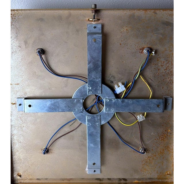 Mid 20th Century Italian Opaline Glass and Brass Flush Mount Ceiling Light For Sale - Image 17 of 18