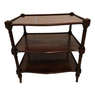 Vintage Ethan Allen Style Mid Century Three Tier Table For Sale