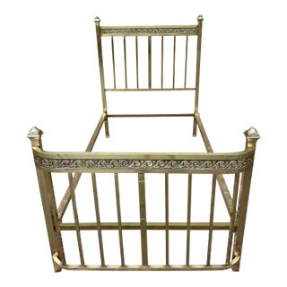Vintage Twin Size Brass Bed For Sale