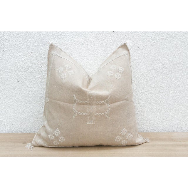 Contemporary Medina Milk Large Silk Rug Pillow For Sale - Image 3 of 7