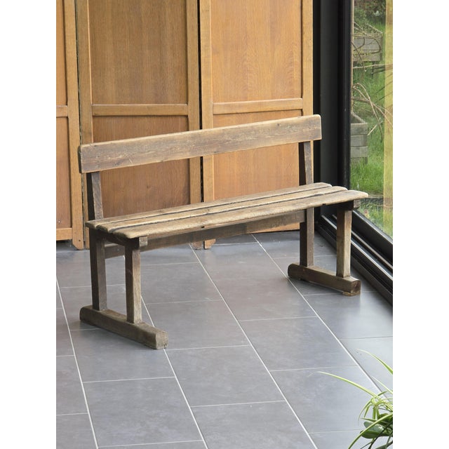 Antique Oak School Bench, 1920s For Sale - Image 13 of 13