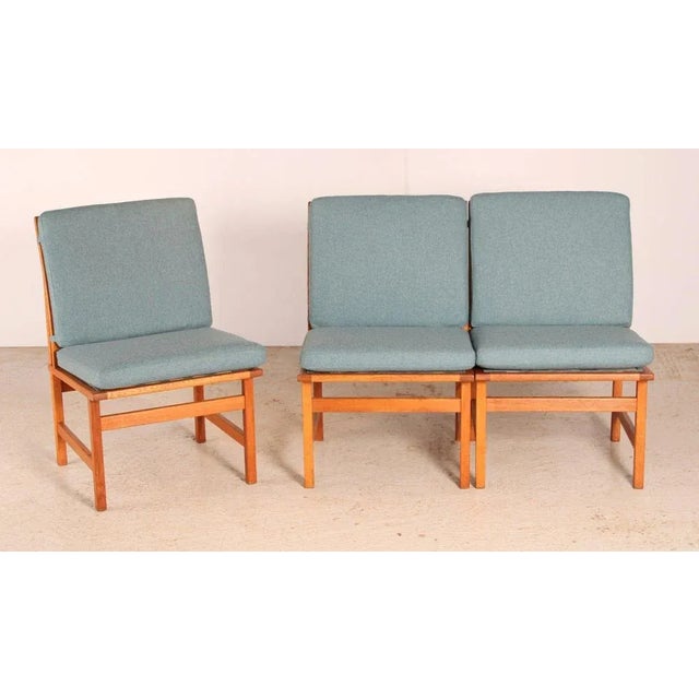 Vintage Danish Model 3232 Lounge Chairs in Oak by Borge Mogensen for Fredericia Stolefabrik, 1960s, Set of 4 For Sale - Image 15 of 15