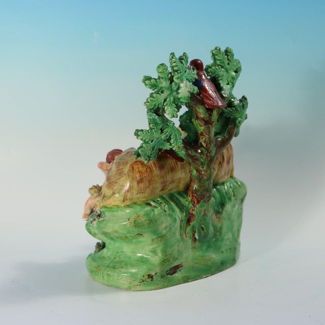 Staffordshire Pearlware Bocage Romulus and Remus Figure Group For Sale - Image 4 of 15