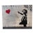 Street Art Banksy Inspired Street-Art Style Canvas – Girl Reaching for Red Heart Balloon - Signed a.r. For Sale