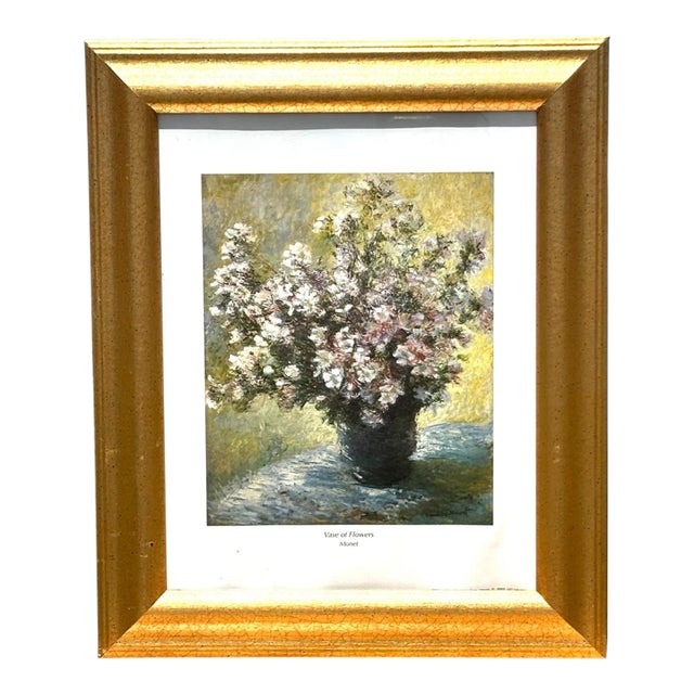 1998 Framed Monet Vase of Flowers Print For Sale