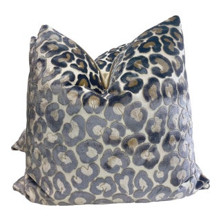 Kravet Couture "The Hunt Is On" in Anthracite 22" Pillows-A Pair For Sale