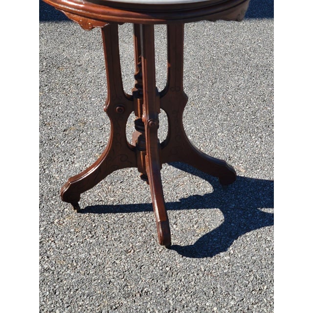 19th Century American Victorian Marble Side Table For Sale - Image 16 of 18