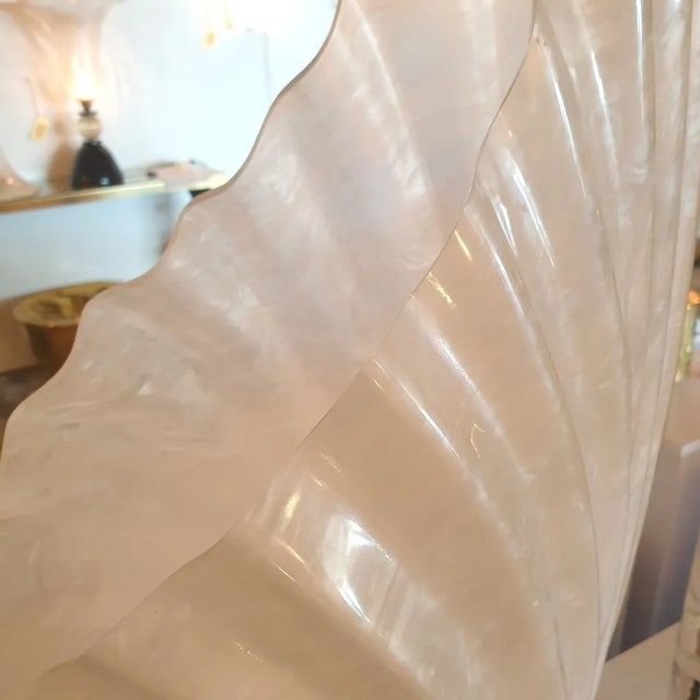 Mid Century Large Shell Lamp Stamped Rougier For Sale - Image 10 of 12