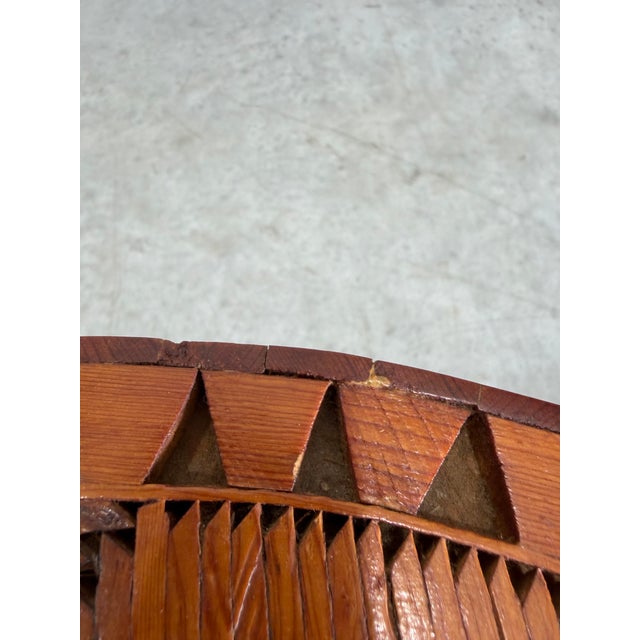 1930s Tramp Art Matchstick Folk Art Chess Side Table For Sale - Image 11 of 12