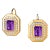 Syna Yellow Gold Geometrix Earrings with Amethyst and Diamonds, a Pair For Sale