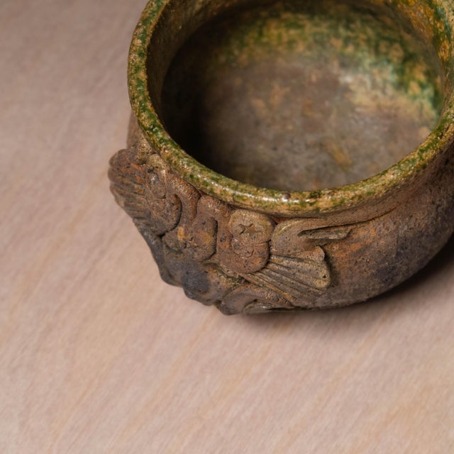 Sienna Vintage Studio Pottery Ceramic Bowl With Ethereal Face Signed by Artist Maria For Sale - Image 8 of 11