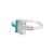 Tiffany & Co. Diamond & Turquoise 18k White Gold T Wire Ring - Size 6 For Sale In Miami - Image 6 of 8