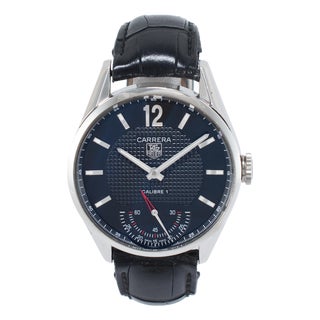Tag Heuer Carrera 43mm wv3010.eb0025 Black Dial Steel Manual Wind Watch For Sale