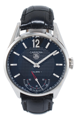 Tag Heuer Carrera 43mm wv3010.eb0025 Black Dial Steel Manual Wind Watch