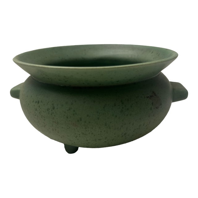 Early 1900s Royal Hager Rg – 77 Compote Green Bowl For Sale