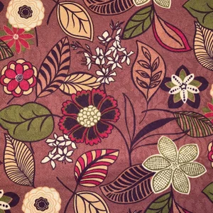 Premier Prints MM Designs Brown Green & Red Botanical Floral Leaf Leaves Fabric Sample