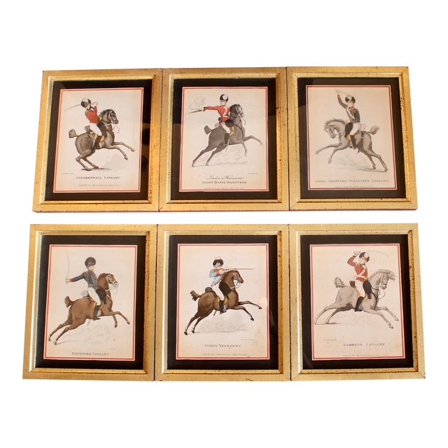 Set of Six Hand Colored Cavalry Prints by Thomas Rowlandson For Sale