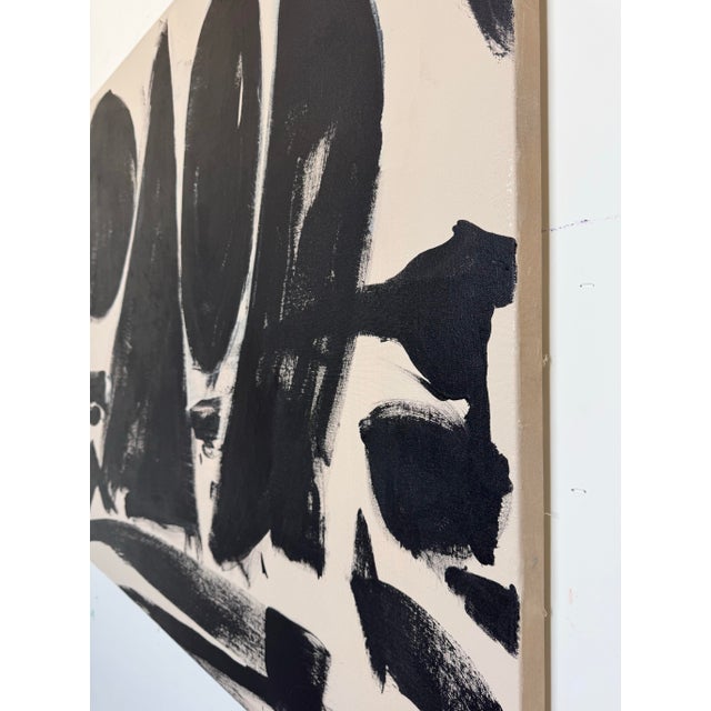On the Move, Contemporary Black and Tan Geometric Abstract Painting by Matt Higgins For Sale In Philadelphia - Image 6 of 7
