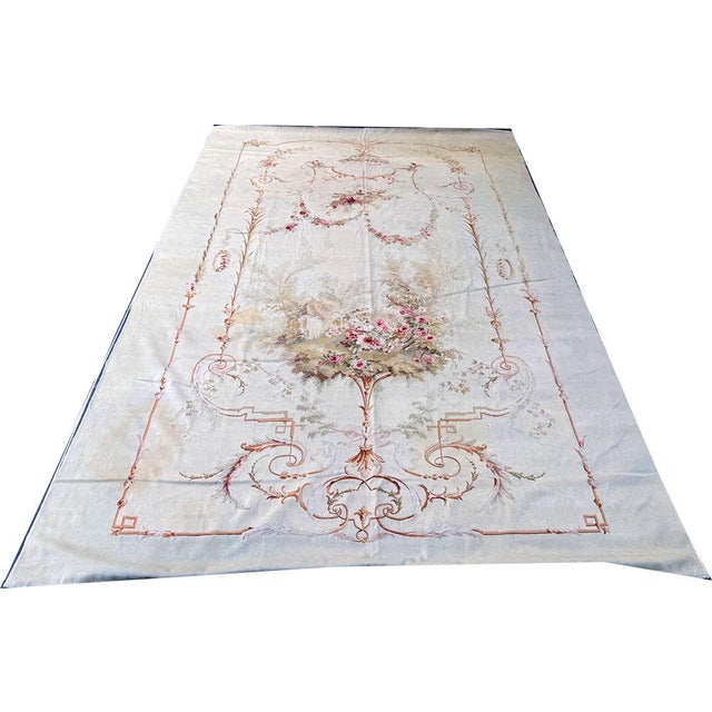 Victorian A Sensational 19th Century Silk Vouveh French Aubousan/Tapestry For Sale - Image 3 of 8