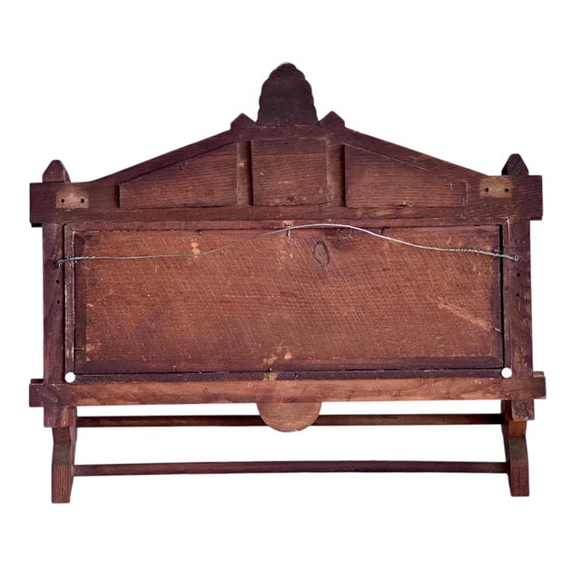 Brown Antique Eastlake-Style Wall Mirror With Towel Bar For Sale - Image 8 of 12