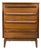 Vintage MCM Four Drawer Walnut Highboy Dresser For Sale