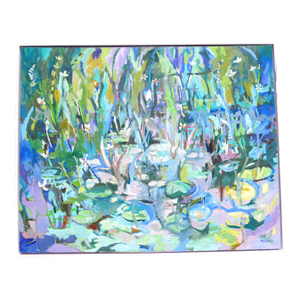 "Monet Lily Pond " Monumental Landscape Oil Painting