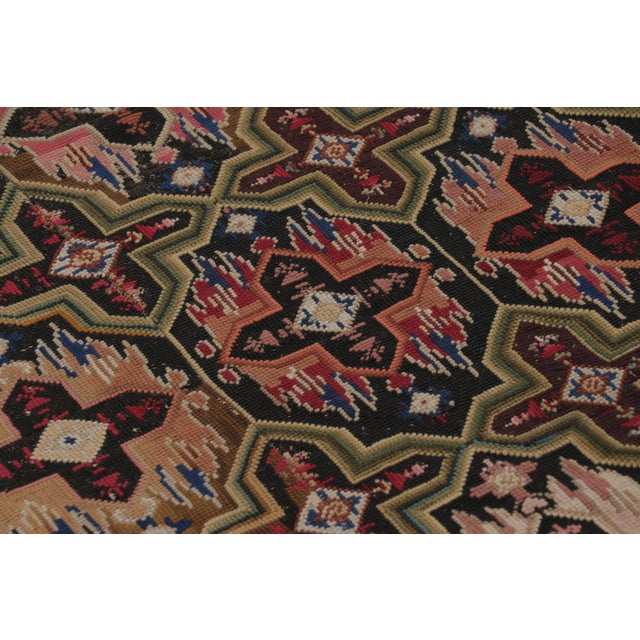 Textile Mid-19th-Century Antique English Needlepoint Rug, Floral Trellises - Rug & Kilim For Sale - Image 7 of 8