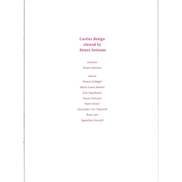 "Cartier Design Viewed by Ettore Sottsass" 2002 Sottsass, Ettore [Photos By] For Sale In New York - Image 6 of 10
