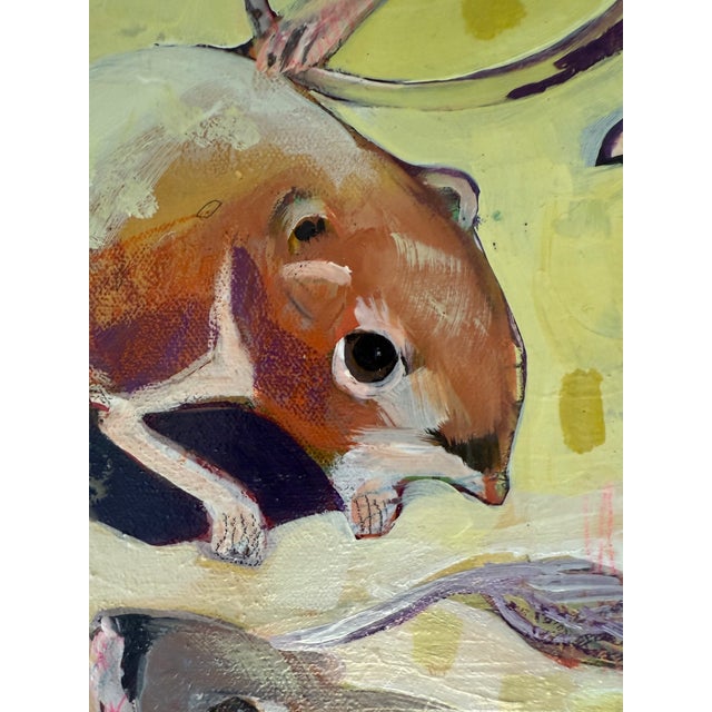 Yellow "K-Rats X3" a Painting of 3 Kangaroo Rats by LWren Walraven For Sale - Image 8 of 10