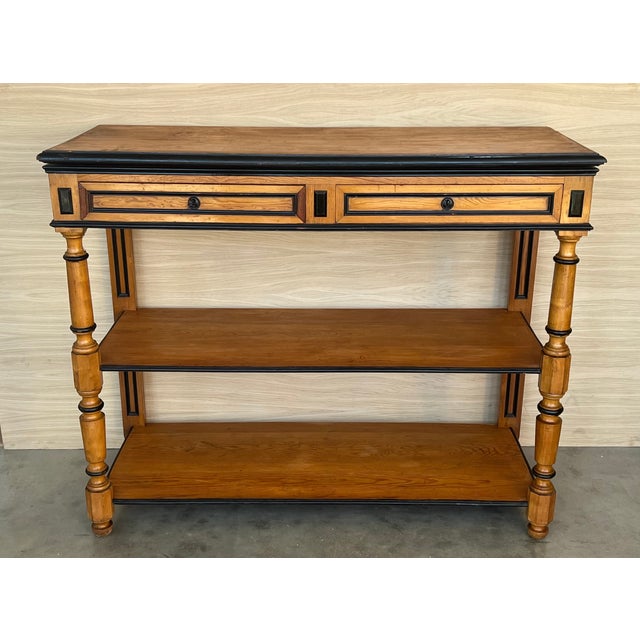 1920s Early 20th C English Lemontree Three Tier Server or Buffet With Drawers For Sale - Image 5 of 12